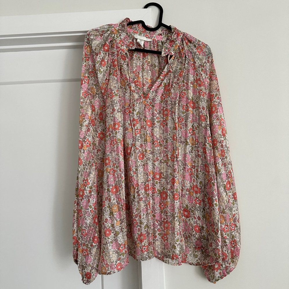 H&M Chiffon Blouse - Size M - Flower Print
